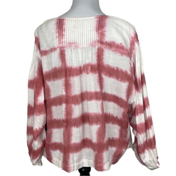 Lucky Brand Women's NWT White Modal Tie Dye Peasant BOHO Tunic Blouse S/C54 - Picture 5 of 9